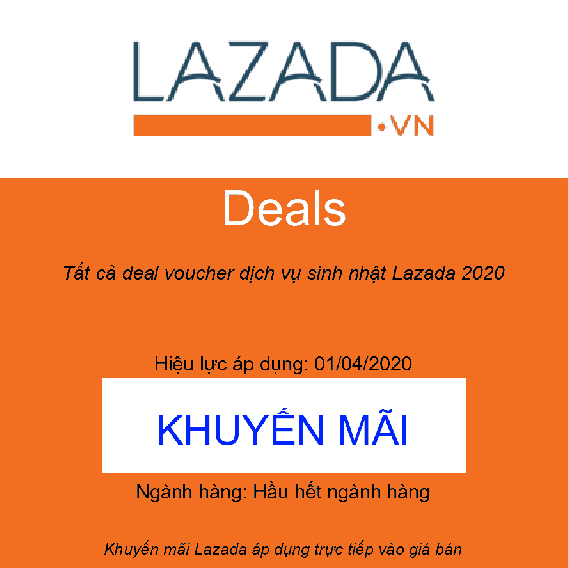 Tất cả deal voucher dịch vụ sinh nhật Lazada 2020