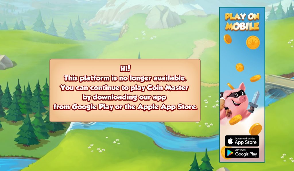 Lỗi không vào được game Coin Master trên Facebook iOS Android iPad Laptop?